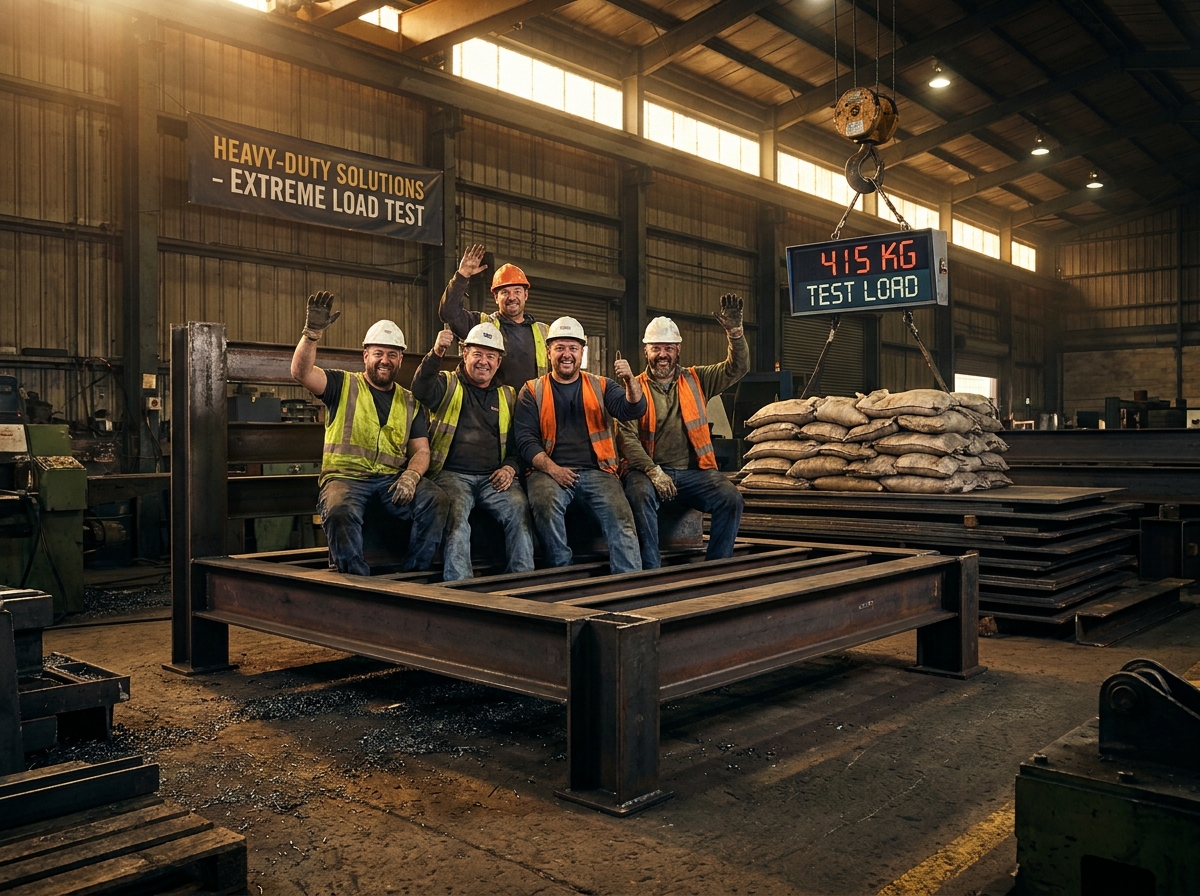 Iron bed load test &middot; 1300 kg+ capacity tested