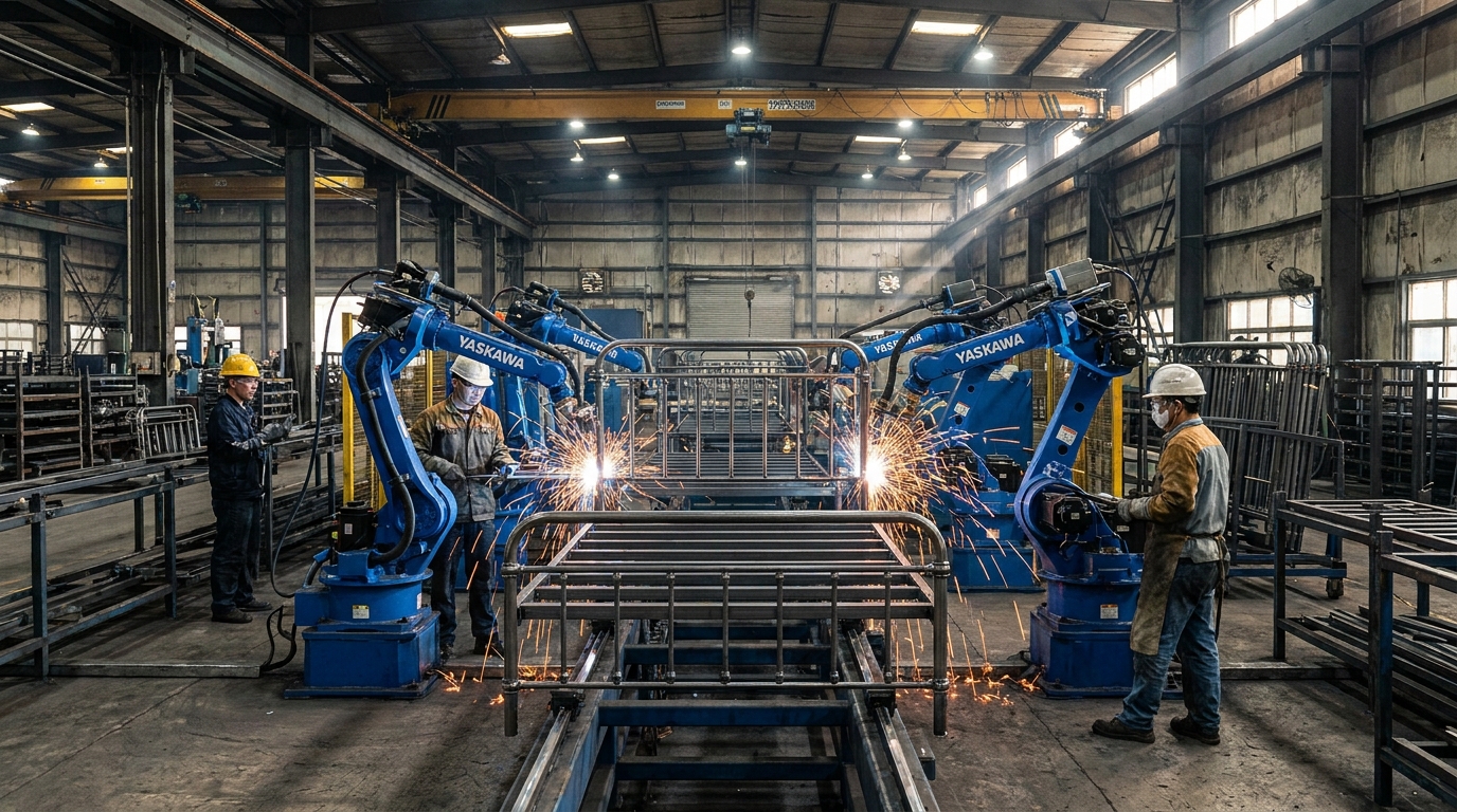 Iron bed production line with 5-step QC