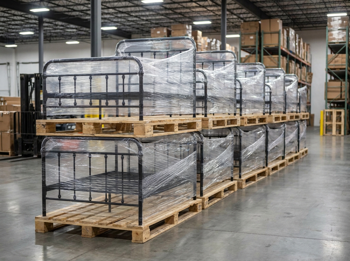 Iron bed frames ready for shipment to 30+ countries